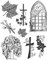 Viva Decor My Paper World Silikon-Stempel 038 Set mit 8 Stempel, Kondolenz, Clearstempel, 8 Motivstempel (Kreuz, Cala, Blatt, Fenster, Baum, Efeu Ranke)