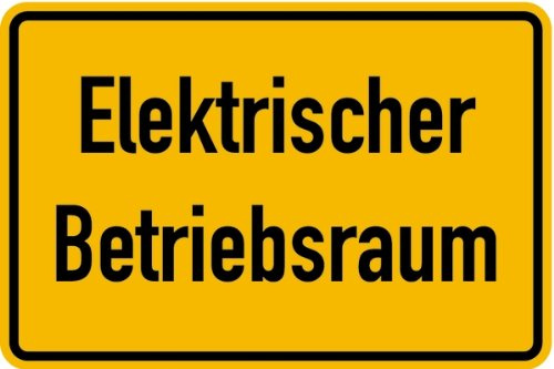 H.Klar Aufkleber Hinweisschild, Elektrischer Betriebsraum, 200 x 300 mm Folie selbstklebend Gelb Aufdruckfarbe: Schwarz