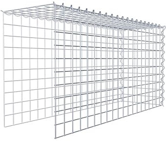 Panier de pierre gabion carré, Largeur de maille 5 x 5 cm, profondeur 30 cm, la culture Panier de type 4, spirale Fermeture, galvanisé 100 x 50 x 30 cm