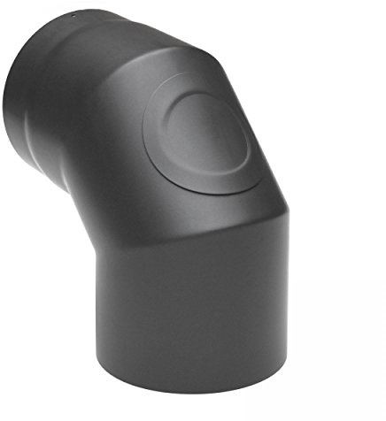 raik Rauchrohrbogen/Ofenrohrbogen 90° 3-teilig 130 mm Durchmesser mit Reinigungsöffnung Stahlblech 2 mm Gussgrau SH020-130-gg
