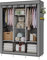 UDEAR Tragbarer Kleiderschrank Kleiderschrank Organizer ohne Webstoff mit 6 Ablagefächern, 2 Hängefächern und 4 Seitentaschen Grau