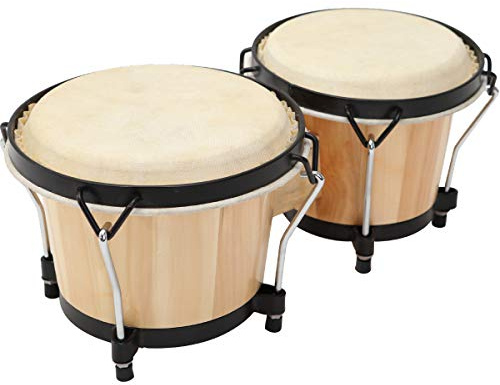 MUSICUBE Bongo Drum Set, 6” and 7” Percussion Instrument, Wooden and Metal Drum for Adult Kids Beginners Professionals with Tuning Wrench