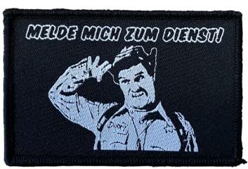 Polizeimemesshop Officer Doofy Ich melde Mich zum Dienst Textil Patch mit Klett - Polizei