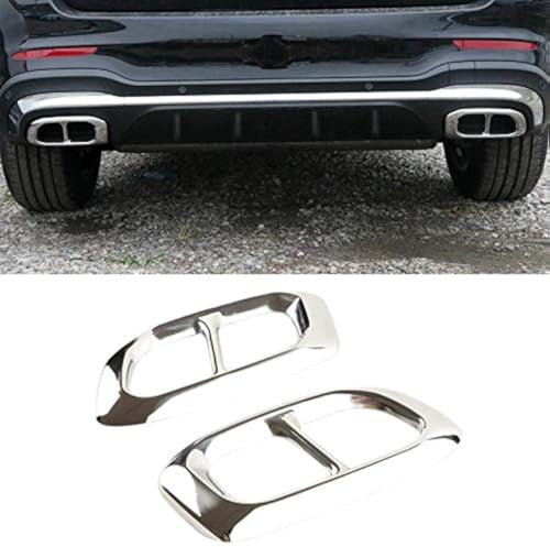 FFZ Parts Chrom Auspuff Blende Passend Für Mercedes Benz GLC GLE GLS V8 Look AMG Schwarz Matt GLC Facelift ab 2020- GLE V167 ab 2020- GLS X167 ab 2019