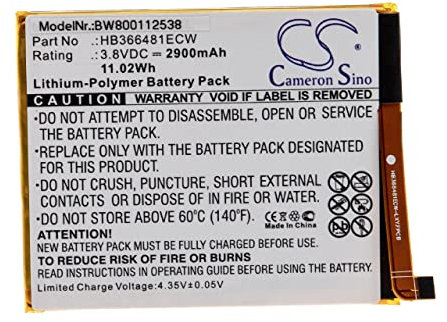 vhbw Batterie Compatible avec Huawei Y6 Prime 2018, Y6 Prime 2018 Dual SIM LTE Smartphone (2900mAh, 3,8V, Li-polymère)