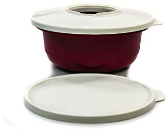 Tupperware Mixing Bowl Pro 2.0 L Dark Pink + 2 Lids White Yeast Dough Bowl