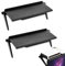 2 Stück TV Top Regal, Bildschirmregal für Computermonitor und Flachbildfernseher - Kunststoff 113 x 300 mm (Schwarz)