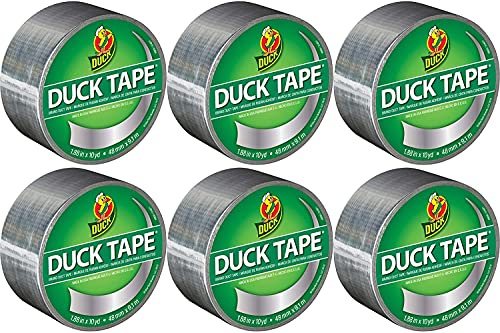 Duck Tape 280621.6 Gewebe-Klebeband, einfarbig, Silber, 48 mm x 9,1 m, 6 Stück