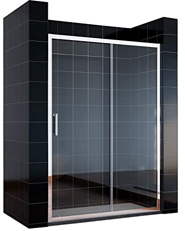 SONNI Schiebetür Dusche 170 cm Duschtüren Duschabtrennung Glasschiebetür Höhe 185 cm Klarglas Duschwand Duschkabine