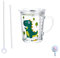 Tasse à Lait avec Paille, Tasse de Lait Tasse avec Paille Silicone Résistant à la chaleur pour micro-ondes, dinosaure vert