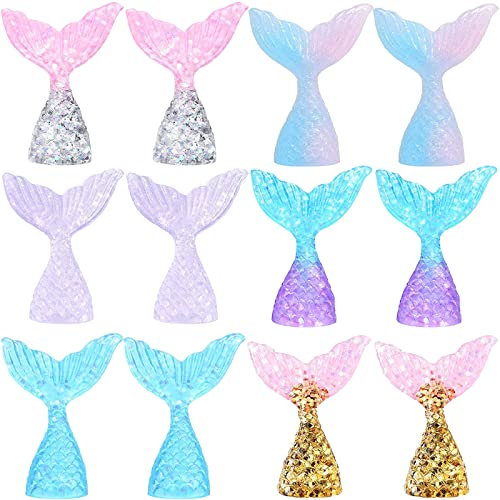 Morofme Meerjungfrau Schwanz Kuchen Cupcake Toppers 36pcs Acryl Mini Meerjungfrau Schwanz Figuren Meerjungfrau Kuchen Topper kleine Meerjungfrau Cupcake Dekorationen für Meerjungfrau unter dem Meer
