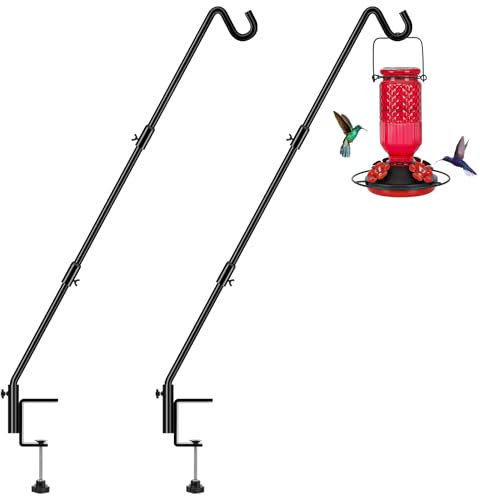 FEED GARDEN, aktualisierte Version, Hänger für Vogelfutterspender, verstellbar, 109,9 cm, Deckhaken für Geländer, 360 Grad drehbar, robuste Hängehaken für Vogelfutterspender, Windspiele, 2 Stück