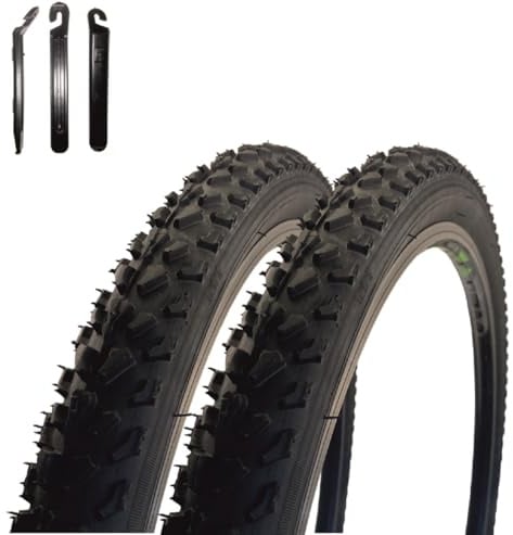 2 x VEE Rubber V157 26 Fahrradreifen Schwarz 50-559 (26 x 1.95) inkl. Reifenheber