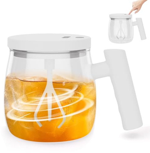 WIYETY Taza autoagitable 400ML Taza de café autoagitable: Taza de mezcla magnética automática con tapa, USB recargable taza de agitación eléctrica para café, leche, proteína en polvo