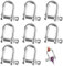 8Pcs D Rings Shackles, M5 Heavy Duty D Shackle, 304 Stainless Steel D Ring Shackle, 3/16 5mm D Ring Screw Shackles with Pins-5mm Thick, for Hauling, Hanging,Tie Downs, Camping, Hiking, Outdoor Sports