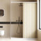 Momooda Cortina Ducha de Lino Plegable Impermeable con Ganchos, Cortina de Ducha Magnética Antimoho Resistente para baño, 210 g/m², Beige, 100x200cm