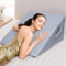 INFANZIA Vielseitig Keilkissen für Bett und Sofa-Hochdichteschaum Lesekissen-Ergonomischer Bettkeil für Reflux Schlafapnoe, Perfekt Rückenkissen für Rückenunterstützung beim Spielen (Grau)