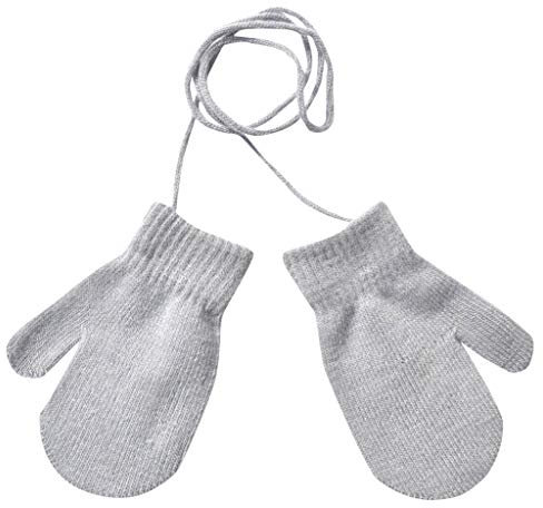 Gants Tricotées pour Enfant Moufles épais d'hiver avec Cordon Gants d'hiver Chauds avec Doublure en Polaire Moufles Thermiques d'hiver pour Garçons et Filles Gants tricotés pour enfants de 1 à 4 Ans
