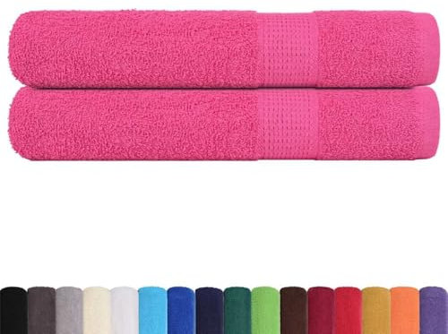 vidaXL Handtücher 2 STK. Rosa 100x200 cm 360 g/m² 100% Baumwolle, Strandtuch, Strandhandtuch, großes Badetuch, Badetuch, Gästetuch, großes Strandtuch