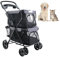 RUYICZB Double Dog Stroller,Lightweight Foldable Double Pet Stroller with Mesh Windows,Folding Dog Stroller with Cup Holder for Small Dogs Cats,Black