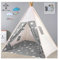 Trafagala Kids Teepee Tent Grey with Star Pattern 160cm CE Certified Childrens Teepee Play Tent Indoor Outdoor Tipi Playhouse Garden Beach Wigwam