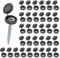 M METERXITY 100-Pack Plastic Hinged Screw Cover Caps, 3mm Shutter Screws with Caps, Fold Snap Washer Covers, Washer Flip Protection Covering M3 M4 M5 Screws Heads [Iron Gray]