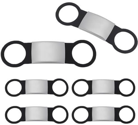 Unicraftal - Medalla de identificación para perros, medalla personalizada de acero inoxidable para mascotas, grabado láser, negro, etiquetas de identificación rectangular para perros y gatos