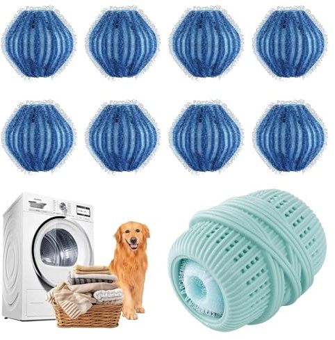 9PCS Pet Hair Remover and Laundry Ball Set,Reusable Pet Hair Remover Washing Machine,Pet Hair Dissolver Washing Machine,Laundry Ball in Washing Machine,Pet Hair Catcher for Clothes & Carpet(35mm)