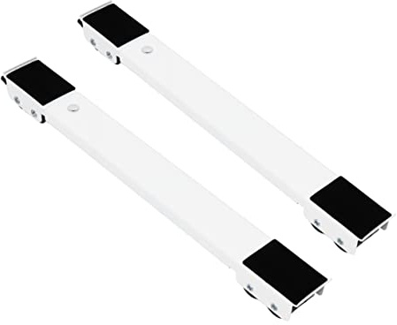Adjustable Appliance Mobile Base with Wheels 2pcs Iron White | Telescopic Stand for Move Furniture and Household Appliances, High Loading Capacity, Tough Design
