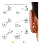 Sllaiss 3 Paare Helix Piercing Ohrringe Chirurgenstahl Silber
