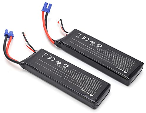 Batteria Lipo, 2 Pezzi 7,4V 2700mAh Ricaricabile con Caricatore Bilanciamento, Batteria Polimeri Litio for Drone H501 Modelli RC Fotografia Aerea Gare
