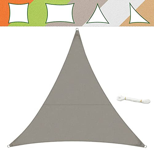 casa pura Sonnensegel 3 x 3 x 3 m, Grau - inkl. Befestigungsmaterial - Dreieck gleichseitig - Reißfestes Polyester-Gewebe - Wasserabweisend imprägniert - Sonnenschutz