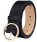 MESHIKAIER Damen mode PU Leder Gürtel Taillengürtel Hüftgürtel Casual Waist Belt mit Metallisch Schnalle (Schwarz)