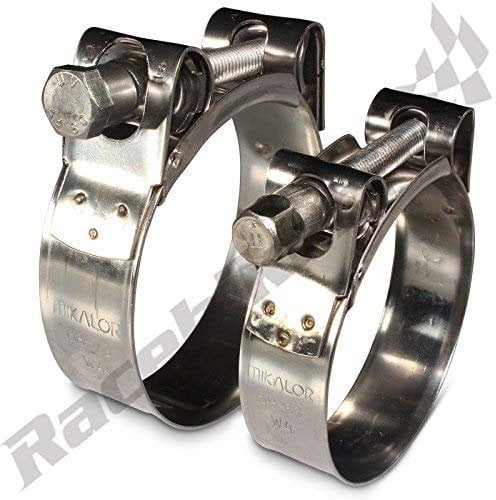 MIKALOR Supra 304 Stainless Steel Hose CLAMP Exhaust T Bolt Marine Heavy Duty (5, 43-47mm)