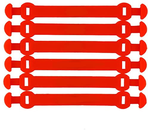 Andux Silikon Tennis Vibrationsdämpfer Lange Schnalle Vibration Reduzieren 6pcs/Set BZQ-06 (Rot)