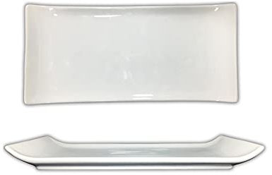Bandeja rectangular de porcelana de 25 x 12 x 2,5 cm de altura para hornear