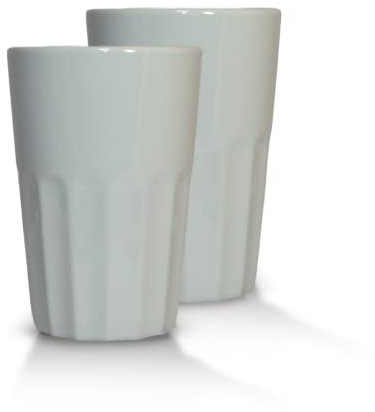 Mahlwerck Porzellan Latte Macchiato oder Cappuccino Becher, Kaffee-Tasse French Style,Taupe Grey, 400 ml, 2er Set