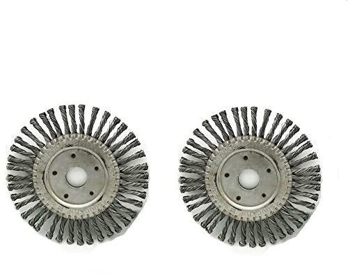 SEIWEI Cepillo de alambre de nudo de acero, 2 piezas de rueda plana circular, cepillo de alambre de acero al carbono anudado giratorio para amoladora angular de 150 mm