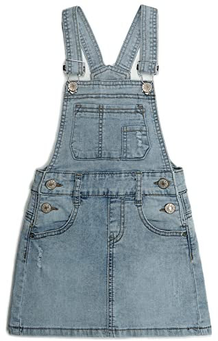 KIDSCOOL SPACE Gonna per Neonate Vestito da Tuta Estiva in Denim Elasticizzato Morbido strappato Azzurro 18-24 Mesi