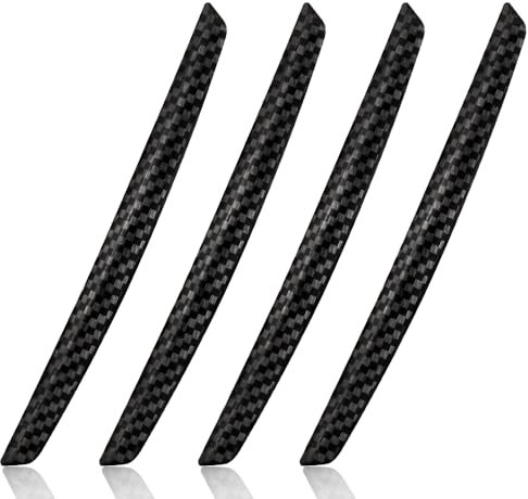 4 Pack Universal Carbon Fiber Door Guard - Anti-Collision Strip, Fit Most Cars - Black Scratch Protection, Eliminate Wind Buffeting