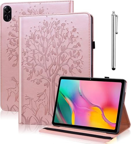 GLANDOTU Case for Honor Pad X9/Honor Pad X8 Pro 11.5 Inch 2023,lightweight folio Flip Embossed PU Leather Tablet Cover Case with fold Stand Protection(free Stylus pen) - Pink