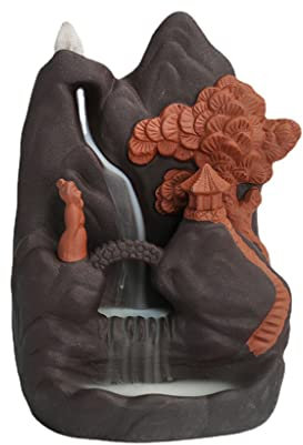 Brûleur d'encens rétro fait à la main en céramique en forme de cascade pour maison, bureau, étude, cérémonie du thé, décoration zen avec fontaine d'encens