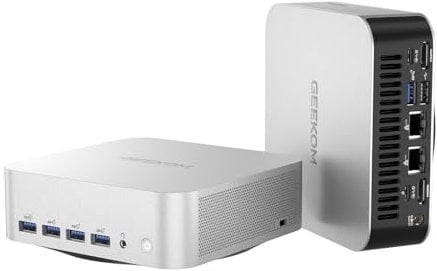 GEEKOM AI Mini PC A8 Max AMD Ryzen 9 8945HS mit 2.5Gbps Dualer LAN Port, 3 Jahre Garantie, 32 GB DDR5 SSD 2 TB SSD, Micro PC W-11 Pro | 8 USB Ports | 8K UHD | Quad-Display, für Gaming/Kreativität