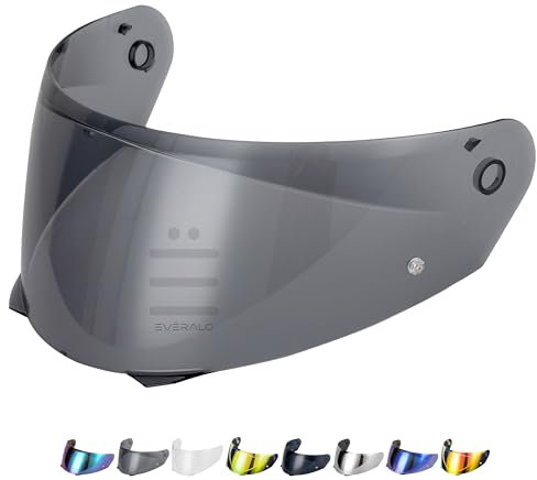 Everalo Kompatibel mit Hjc i90 Visier - i91 - Hj33 - Helmvisier Hj 33 Pinlock Ready - Anti-Kratzer und Anti-Beschlag (Schwarz 30%)