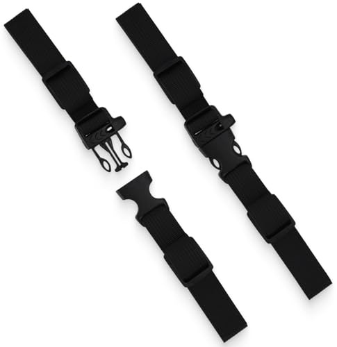 2 Stück Verstellbarer Brustgurt für Rucksack - Schwarz, Ersatz-Brustgurt mit Schnellverschluss für Rucksack und Umhängetasche, zum Stabilisieren der Schultergurte beim Wandern, Reisen, Laufen