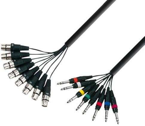 Adam Hall Cables 3 STAR L8 FV 0300 - Cavo multipolare 8 x XLR femmina a 8 x jack stereo da 6,3 mm 3 m
