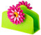 Set - Flower Power Serviettenhalter & Papier - Servitten mit bunten Punkten ~
