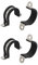 Sourcingmap 25mm Dia Rubber Lined U Shaped 304 Stainless Steel Pipe Clip Hose Clamp 4pcs