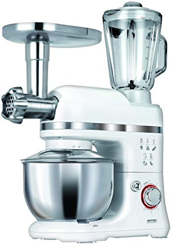 MPM mrk-15 Multifunktions-Küchenmaschine mit Mixer Handmixer, Fleischwolf, Standmixer, Pasta, 1200 W