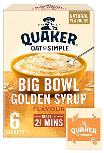 Quaker Oat So Simple Big Bowl Golden Syrup 6 x 49.6 g (Pack of 8)